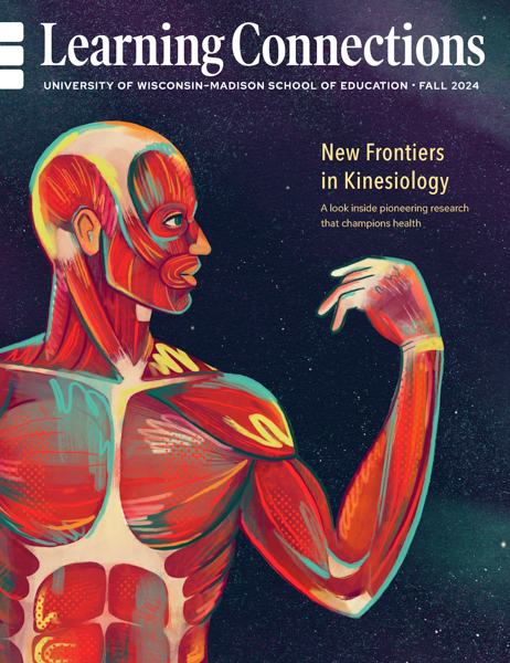 Learning Connections cover photo. The cover photo has an illustration of a human skeleton with muscles