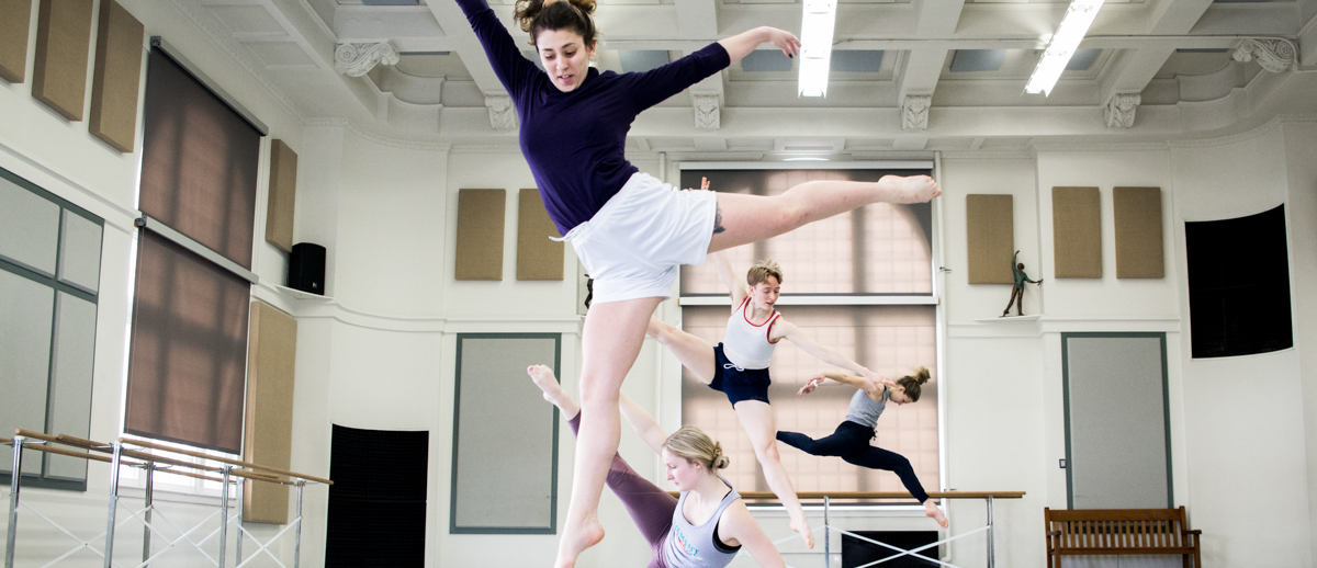 Students dancing in studio