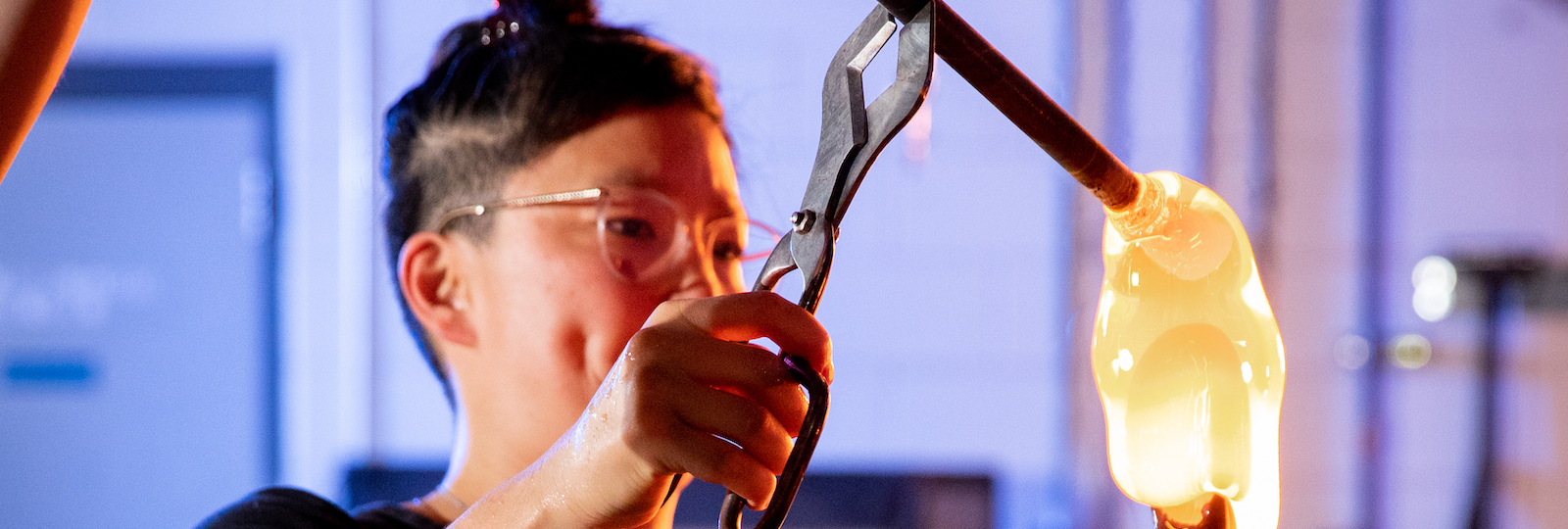 Helen Lee works in the Glass Lab