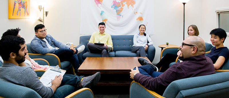 Students participate in mock group counseling session