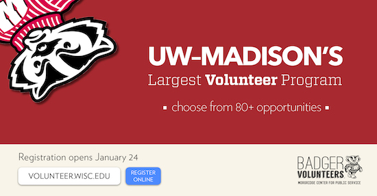 University of Wisconsin Madison Volunteer website