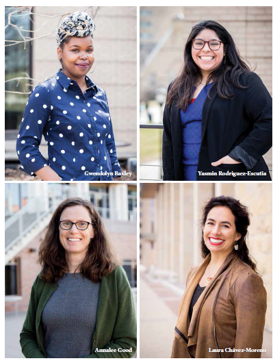 Headshots of Gwendolyn Baxley, Yasmin Rodriguez-Escutia, Annalee Good, and Laura Chávez-Moreno