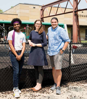 Annalee Good, JourneyBrown Henderson, and Zach Watson posing outside