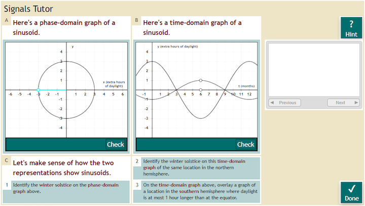 The research team will create an educational technology called Signals Tutor for an engineering course on signals processing. Rau explains that Signals Tutor allows students to construct visual representations of engineering problems.