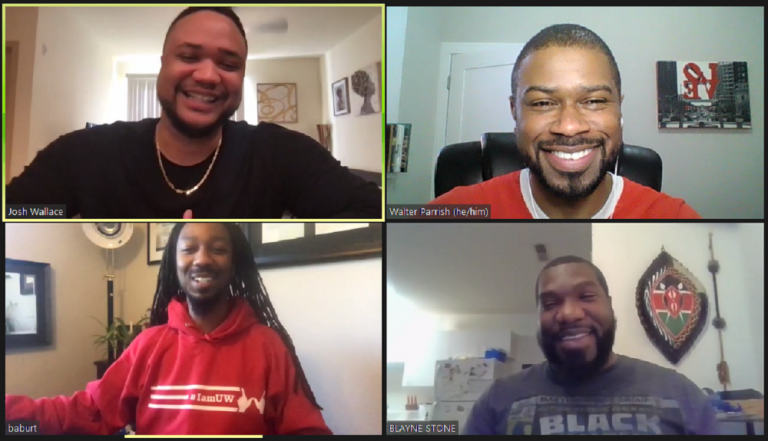 four scholars meeting virtually