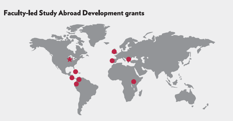 Faculty-led Study Abroad map locations