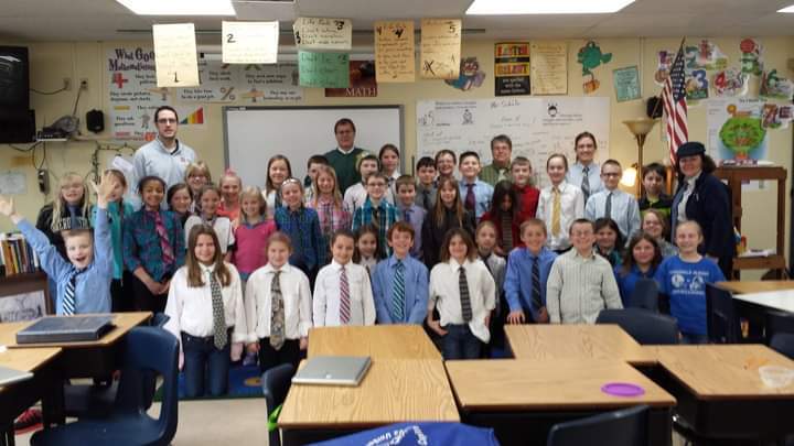 Dale Schulz with his classroom