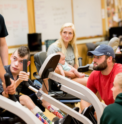 Vince and Sarah Bielgel visit the Adapted Fitness Program