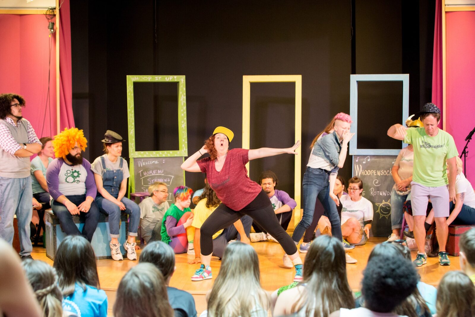 Whoopensocker teaching artists perform a young author's story