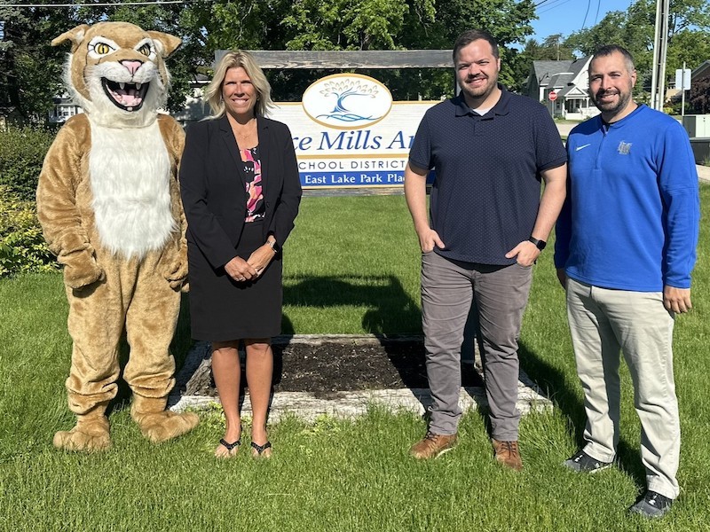 Tonya Olson, the Lake Mills Area School District administrator, with the district's two DLPP candidates, Brad Smith and Justin Annen.