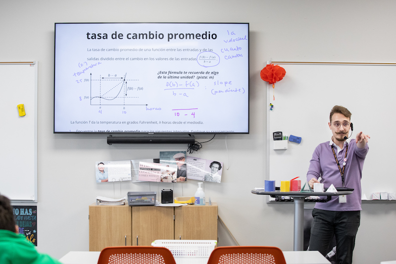Alejandro Núñez is teaching math at Verona Area High School.