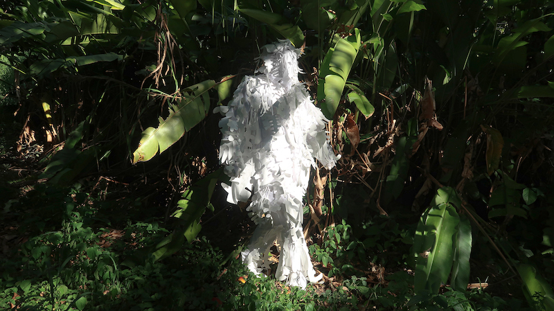 ghillie suit art piece