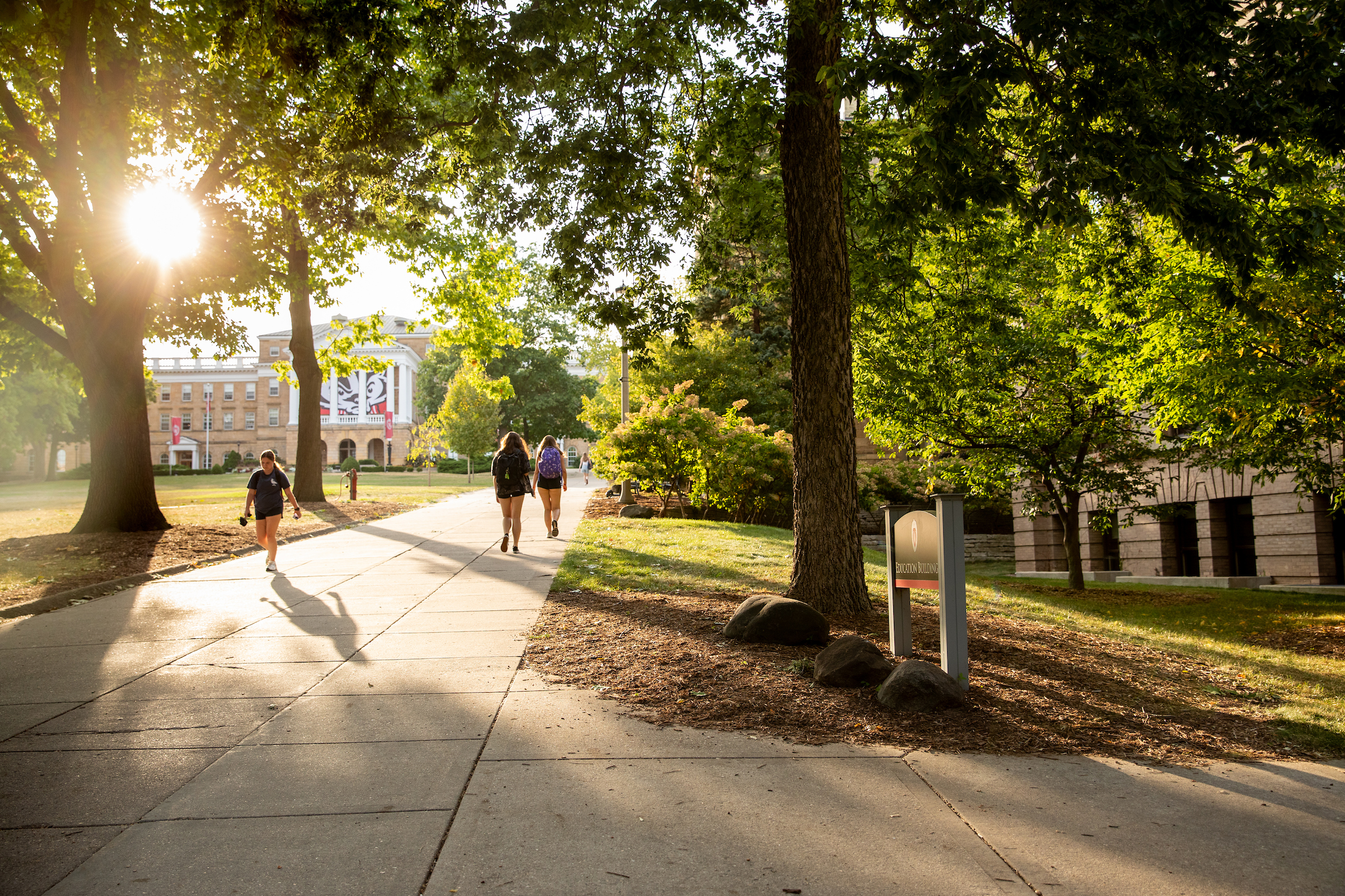 students walking