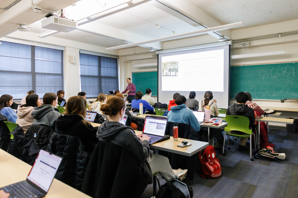 professor teaching a class at uw madison wi