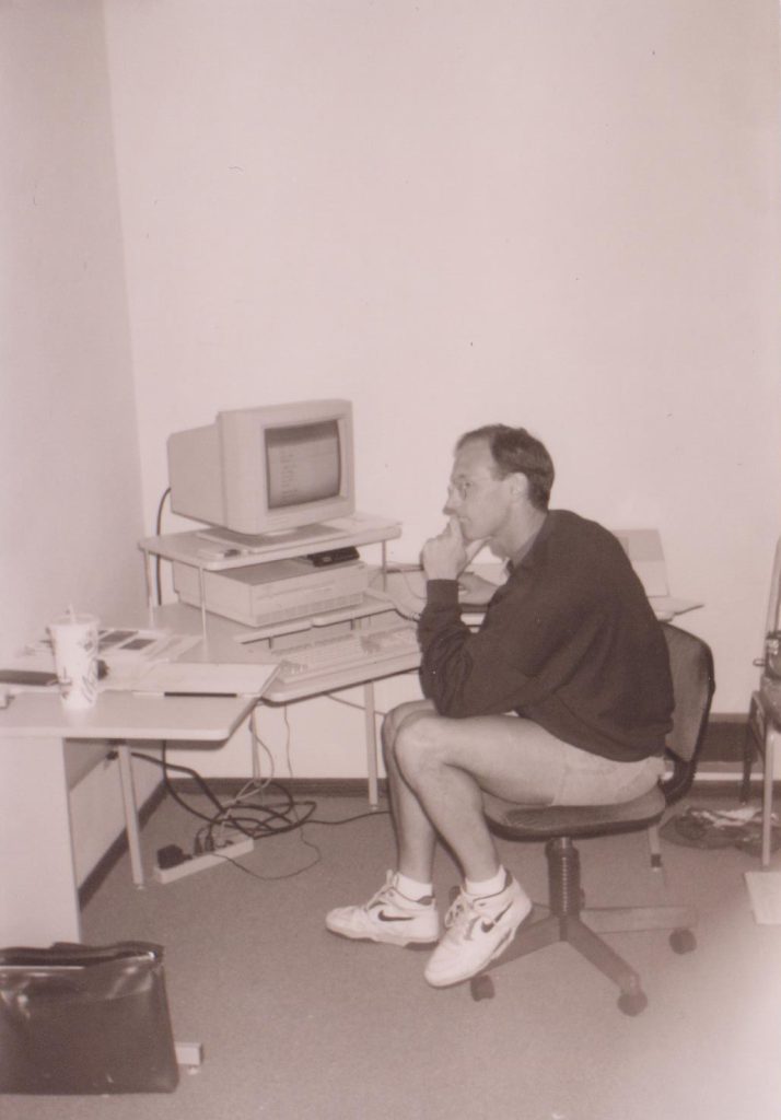 Brian Raffel in Raven's first office (Photo courtesy of Raven Software)