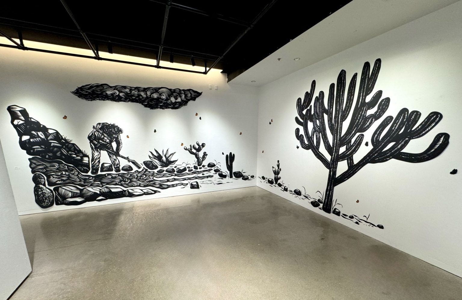 “Moviendo el Agua installation,” laser-cut mat board