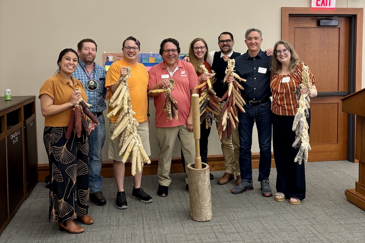Participants enjoyed a meal and corn braiding