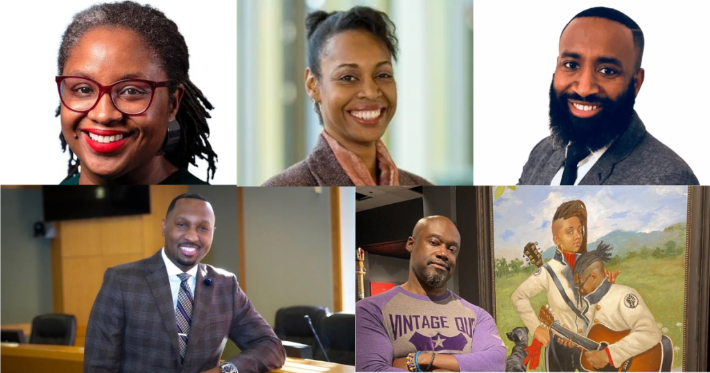 Individuals with ties to the School of Education who were recognized by Madison365, including, in the top row (from left): Robinson, Ward, Thomas; and in the bottom row: Dantzler and Jordan.
