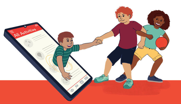 illustration of students being pulled out of a phone
