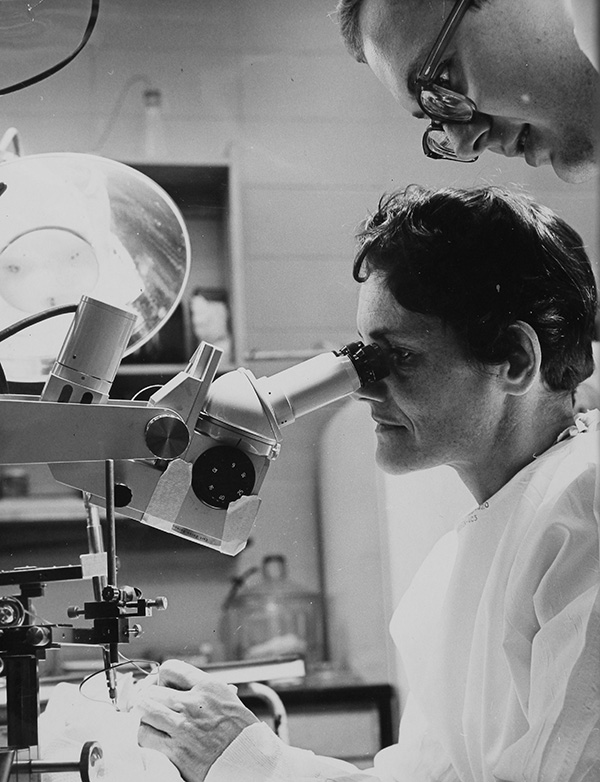 Roberts often worked overnight in her research lab, teaching classes during the day. Image courtesy Charlie Roberts