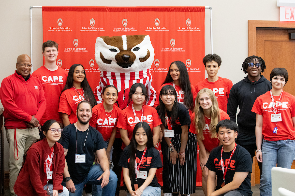group photo of highschool students participating in a college program