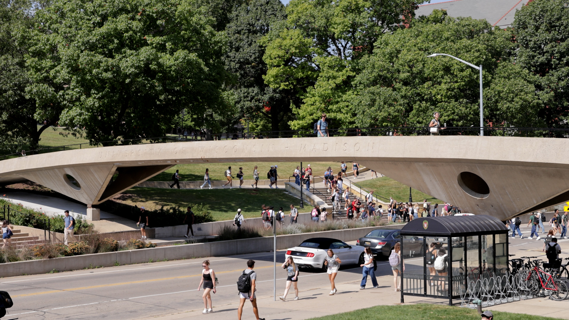 students walking