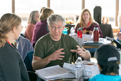 Teacher participants in a professional development session at WCER enjoy a rare opportunity to discuss concepts and practices in 4K education together.