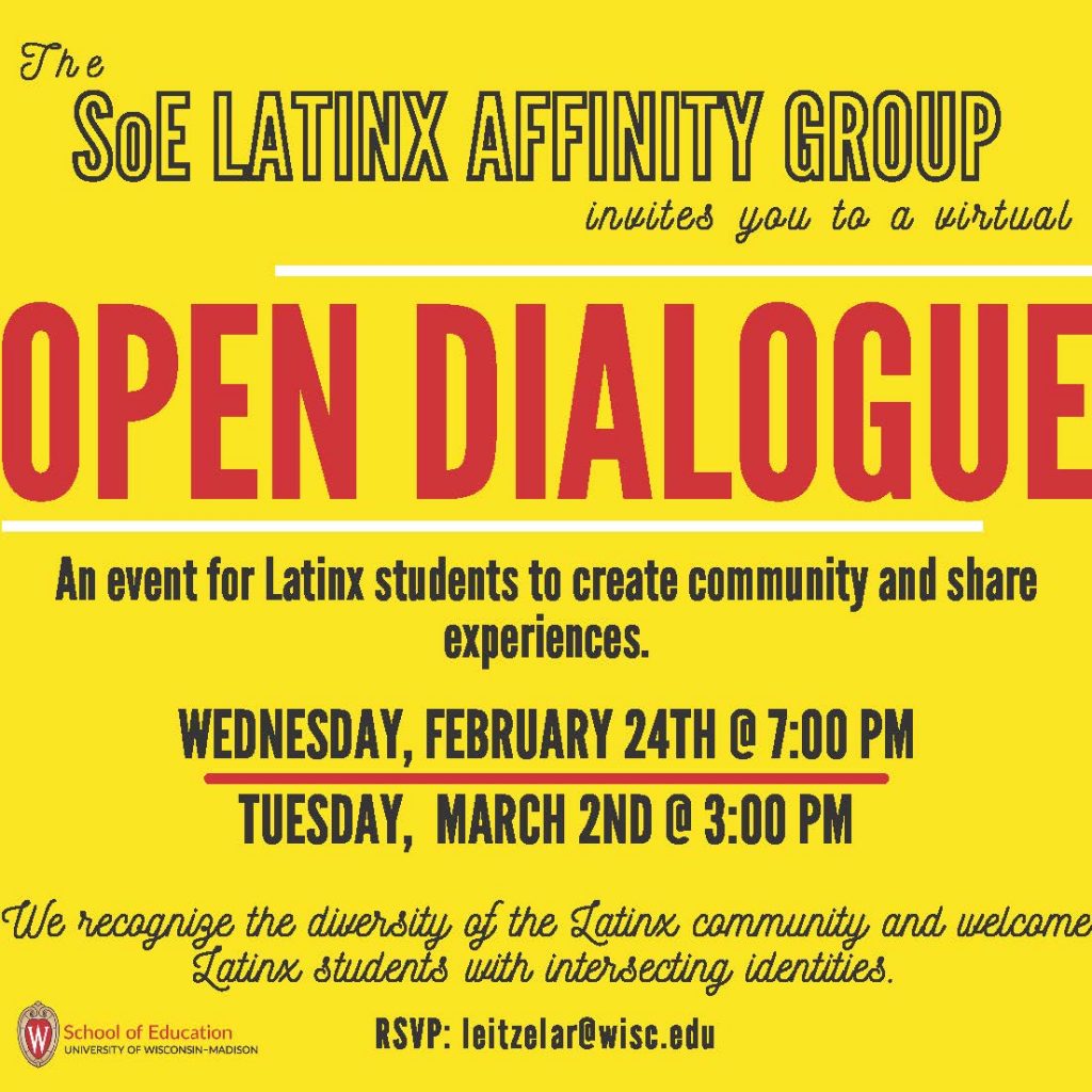 Latinx Affinity Group Open Dialogue flyer