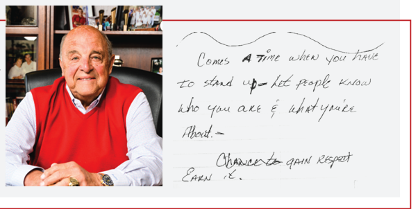 Barry Alvarez with an excerpt of his private journal