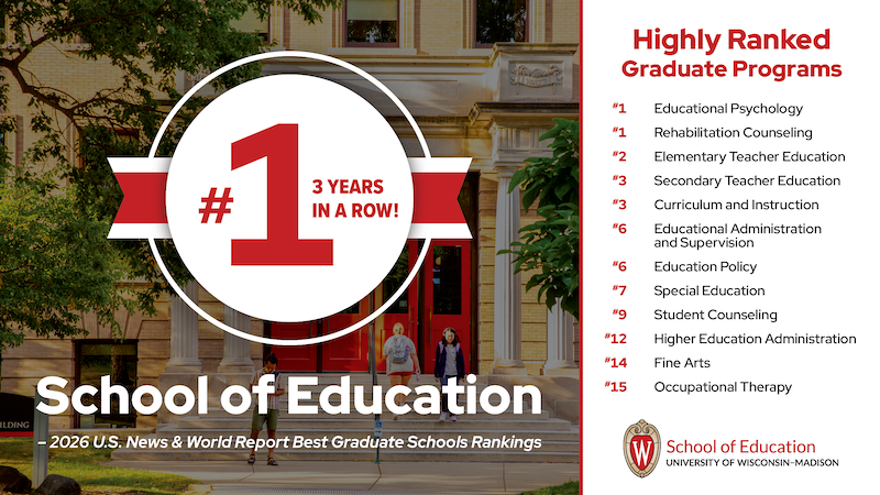 U.S. News No. 1 overall ranking graphic, plus showing 12 other graduate programs also ranked